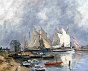 Trouville, the Port, Boats and Dinghys - 尤金·布丹